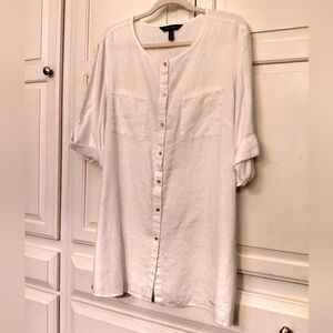 ELLEN TRACY XL LINEN TUNIC